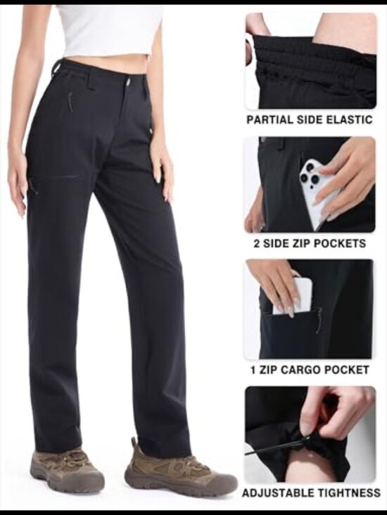 Lightweight Quick Dry Hiking Pants Water Resistant Cargo Work Pants with Zipper - Picture 5 of 7